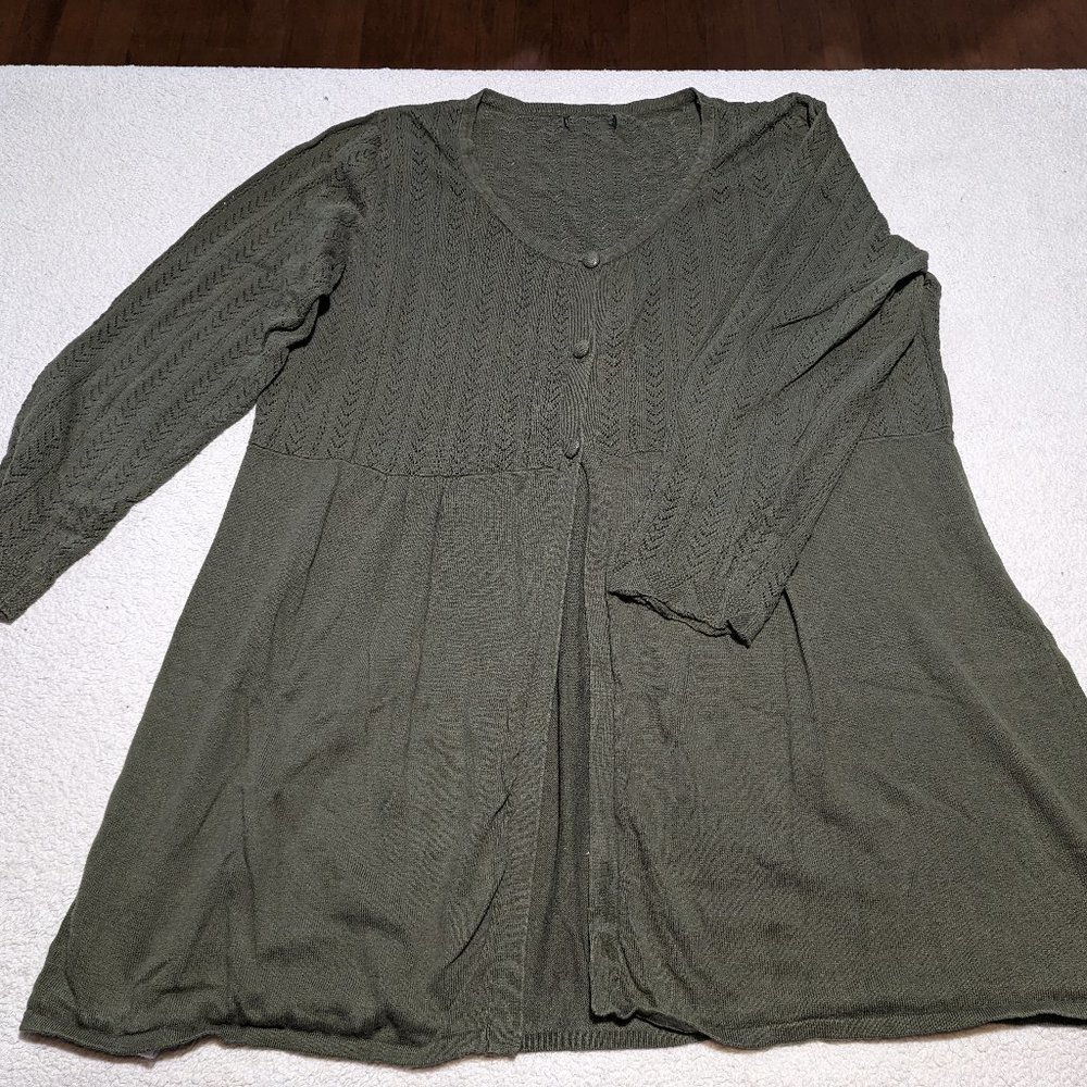 Blouse top - Deep green colored light sweater top